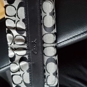 Coach leather and canvas trifold wallet